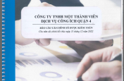 Báo cáo tài chính năm 2022 Công ty TNHH Một thành viên Dịch vụ Công ích Quận 4